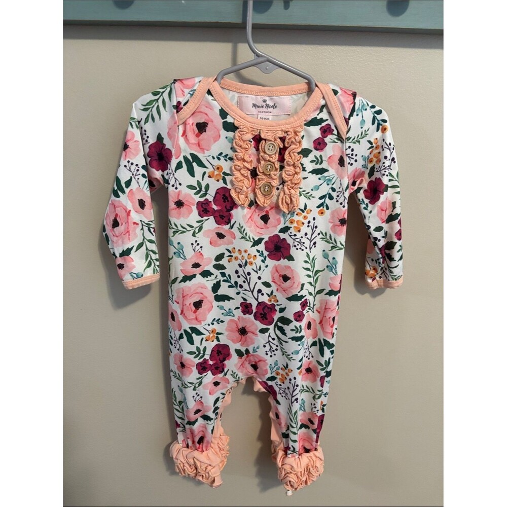 Marie Nicole Floral Ruffle One-Piece size 6-9 months